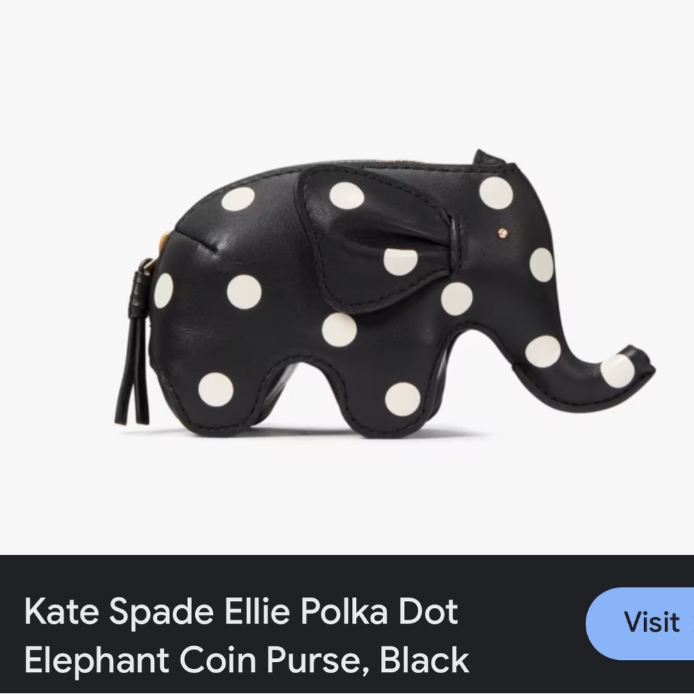 Kate Spade Ellie Polka Dot Elephant Coin Purse